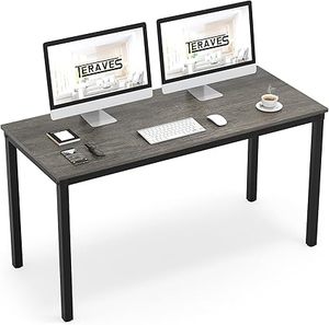 lot O-103-BL image: Computer DeskDining Table Office Desk Sturdy Writing Workstation for Home Office (47.24, Black Oak)