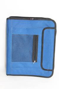 lot 4 image: Blue Zippered 3-Ring Binder with Organizer Pockets
