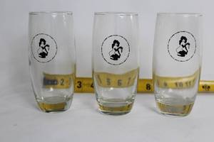 lot 12 image: Set of 3 Playboy Themed Glass Tumblers