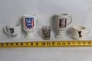 lot 15 image: Set of 5 Collectible Ceramic and Glass Mugs and Cups
