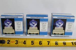 lot 19 image: Set of 3 Silver Color Light-Up Display Stands