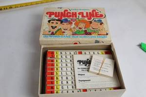 lot 31 image: Vintage Parker Brothers Punch Line Word Game
