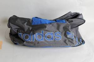 lot 62 image: Adidas Blue and Gray Sports Duffel Bag with Straps
