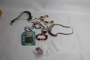 lot 99 image: Assorted Vintage Jewelry and Nintendo Collector Pin