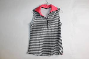 lot 132 image: Jofit Womens Sleeveless Striped Polo Golf Shirt - Size L