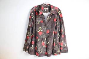 lot 134 image: Jamaica Bay Floral Button-Up Blouse Size 1X