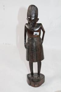 lot 151 image: Vintage 15-Inch Handcrafted Wooden Tribal Figurine