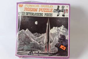 lot 175 image: Vintage Junior Guild Jigsaw Puzzle with Space Theme - 63 Pieces