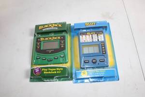 lot 236 image: Set of 2 Handheld Classic Casino Video Games - Blackjack and Slot