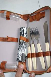 lot 238 image: Vintage Portable Cutlery Set with Case