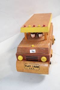 lot 246 image: Vintage Wooden Toy Bus ACME Trucking Inc.