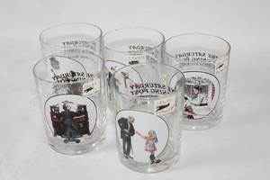 lot 296 image: Set of 5 The Saturday Evening Post Rockwell Glasses