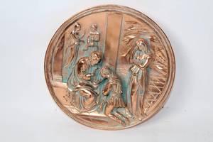 lot 319 image: Decorative Copper Wall Plaque with Biblical Scene