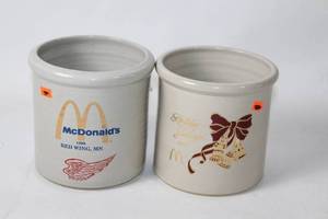 lot 329 image: Pair of McDonalds Red Wing Stoneware Crocks - 1998 Limited Edition