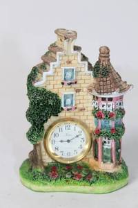 lot 350 image: Vintage Cottage Tower Clock Figurine