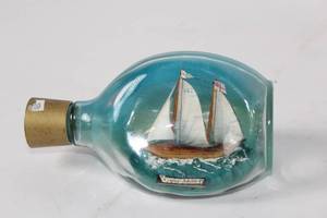 lot 365 image: Gipsy Moth IV Model Ship Display in Glass Bottle