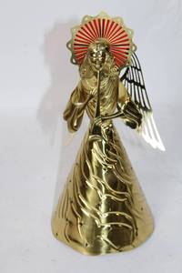 lot 387 image: Vintage Metal Angel Figurine with Red Accents
