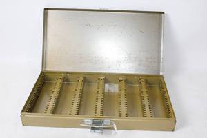 lot 453 image: Metal Coin Storage Box with Secure Latch