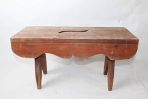 lot 459 image: Vintage Wooden Milking Stool
