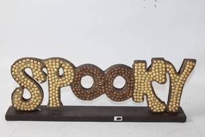 lot 481 image: Halloween Decor Wooden Spooky Table Sign