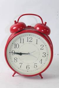 lot 490 image: Red Retro Twin Bell Alarm Clock by Pottery Barn Kids