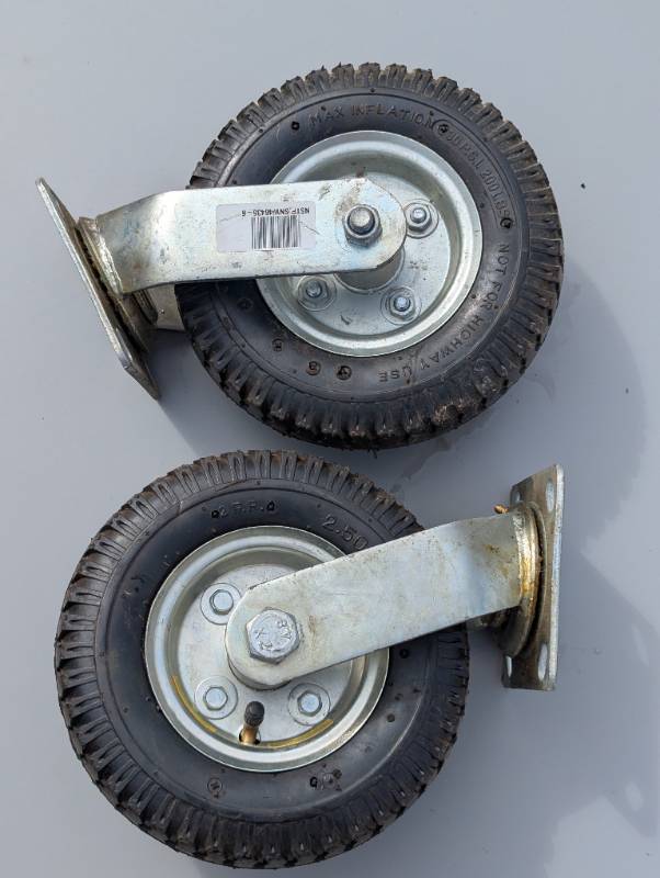 lot 16 image: Pair 10 - 4.103.50-4 Tube Swivel Casters - Max Load 500 Lbs - Heavy Duty