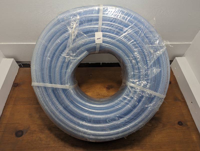 lot 11 image: 12 in Inside Dia, 34 in Outside Dia, 100 ft Lg, Clear, Polyester Braid, Laboratory