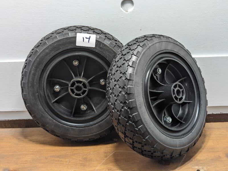 lot 14 image: Run-Flat Tire Wheel, 10, 2-Pack, 180 lbs Dynamic Load, 220 lbs Static Load