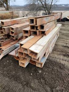 lot 115 image: Full Pallet of Mixed Sized PipePole Wraps - Vintage Old Growth Wood