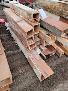 lot 116 image: Full Pallet of Mixed Sized PipePole Wraps - Vintage Old Growth Wood