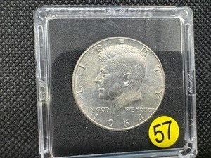 lot 57 image: 1964 90% Silver BU Kennedy Half Dollar --  Great Mint Luster