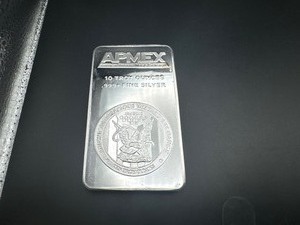 lot 79 image: APMEX 10 Oz. .999 Silver Bar