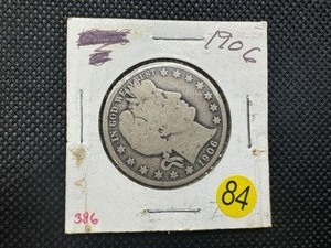 lot 84 image: 1906 Barber Half Dollar
