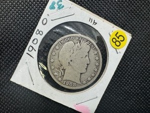 lot 85 image: 1908-O Barber Half Dollar