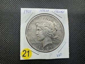 lot 21 image: Key Date 1921 Peace Silver Dollar