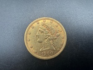 1900 Gold Liberty Head $5.00 Coin (0.2419 Oz. of Gold)