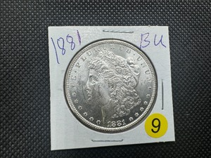 lot 9 image: 1881 Morgan Silver Dollar Marked BU When Purchased