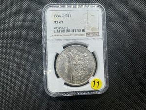 lot 11 image: 1884-O Morgan Silver Dollar NGC MS63