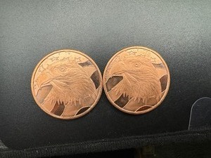 lot 99 image: Two 1 oz Copper Rounds