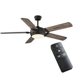 lot 1 image: Home Decorators Collection Blakeridge 60 in. White Color Changing Integrated LED Bronze IndoorOutdoor Ceiling Fan with Light Kit and Remote Customer Returns See Pictures