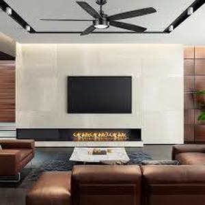 lot 8 image: Home Decorators Collection Driskol 60 in. White Color Changing LED Matte Black Smart Ceiling Fan with Light Kit and Remote Powered by Hubspace Customer Returns See Pictures