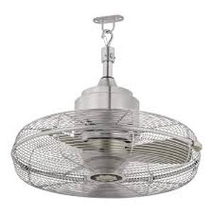 Hampton Bay Conyer 20 in. Indoor/Wet Outdoor 3-Speed Anywhere Fan Silver with Convenient Hanging Hook Customer Returns See Pictures