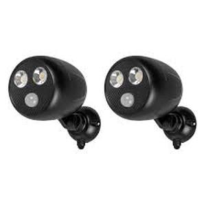 lot 21 image: Lot of Defiant 450-Lumen Battery Powered 120-Degree Black Motion Activated Integrated LED Flood Light (2-Pack)  Customer Returns See Pictures
