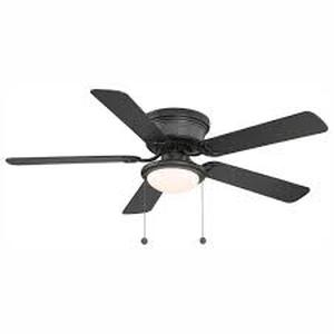 lot 27 image: Hugger 52 in. LED Indoor Black Ceiling Fan with Light Kit Customer Returns See Pictures
