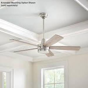 lot 12 image: Hampton Bay Fanelee 54 in. White Color Changing LED Matte White Smart Ceiling Fan with Light Kit and Remote Powered by Hubspace Customer Returns See Pictures