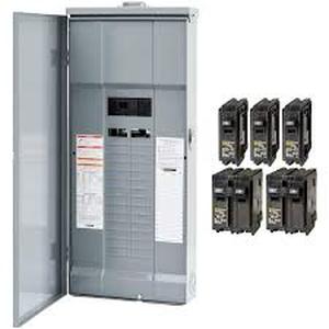lot 38 image: Square D Homeline 200 Amp 30-Space 60-Circuit Outdoor Main Breaker Plug-On Neutral Load Center - Value Pack   Customer Returns See Pictures
