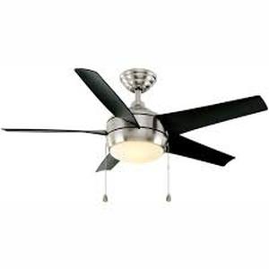 lot 41 image: Home Decorators Collection Windward 44 in. LED Brushed Nickel Ceiling Fan with Light Kit    Customer Returns See Pictures