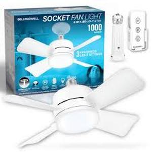 lot 9 image: Lot of Bell  Howell 15.7 in. Indoor White Ceiling Fan with Remote, LED Light, Socket  Customer Returns See Pictures