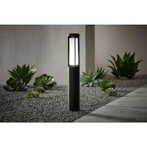 lot 32 image: Lot of Hampton Bay 240 Lumen Low Voltage Madison Black Integrated LED Outdoor Landscape Path Light with Frosted Glass Customer Returns See Pictures