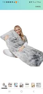 lot 64 image: ZonLi Body Fluffy 4ft Pillow (Light Brown)